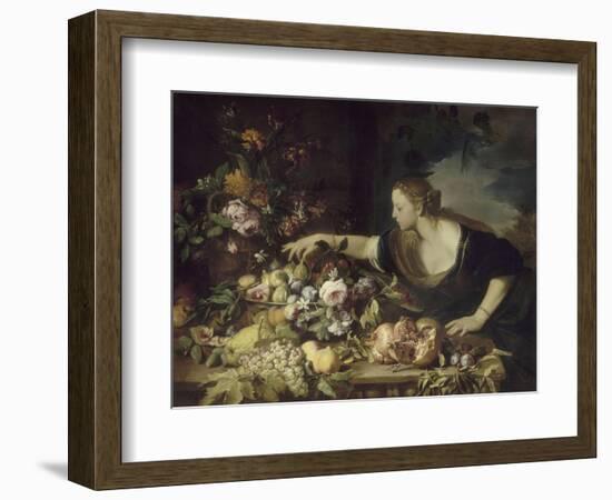 Femme prenant des fruits-Pier Francesco Mola-Framed Giclee Print