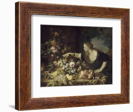 Femme prenant des fruits-Pier Francesco Mola-Framed Giclee Print