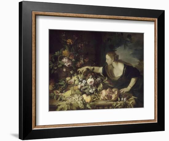 Femme prenant des fruits-Pier Francesco Mola-Framed Giclee Print