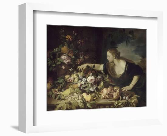 Femme prenant des fruits-Pier Francesco Mola-Framed Giclee Print