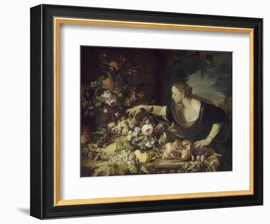 Femme prenant des fruits-Pier Francesco Mola-Framed Giclee Print