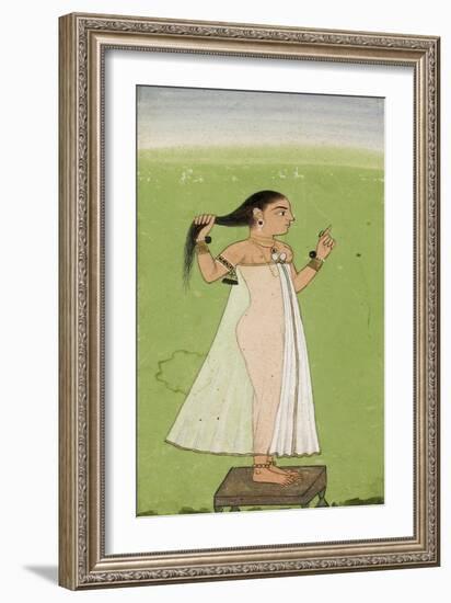 Femme se coiffant-null-Framed Giclee Print