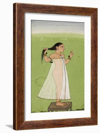 Femme se coiffant-null-Framed Giclee Print