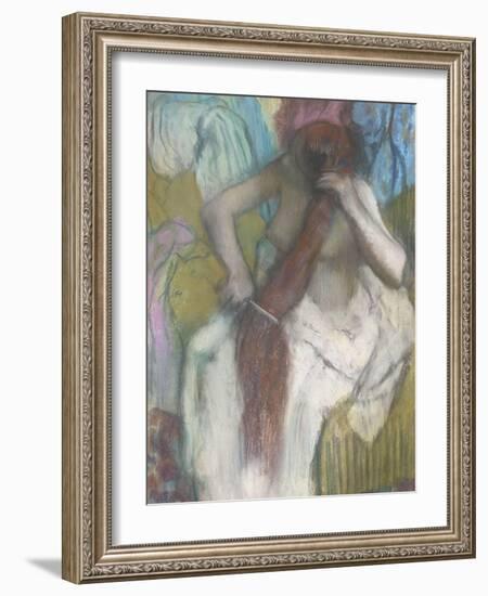 Femme se peignant ou La chevelure-Edgar Degas-Framed Giclee Print