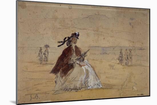 Femme sur une plage-Eugène Boudin-Mounted Giclee Print