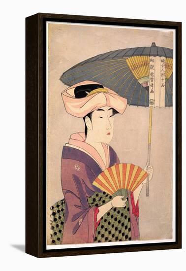 Femme Tenant Un Parasol - Woman Holding up a Parasol, from the Series Ten Types in the Physiognomic-Kitagawa Utamaro-Framed Premier Image Canvas