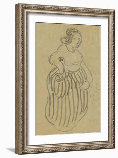 Femme vêtue d'une robe rayée-Vincent van Gogh-Framed Giclee Print