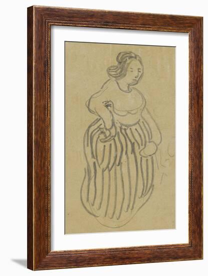 Femme vêtue d'une robe rayée-Vincent van Gogh-Framed Giclee Print