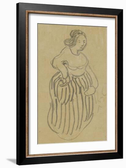 Femme vêtue d'une robe rayée-Vincent van Gogh-Framed Giclee Print