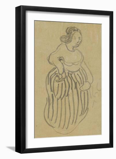 Femme vêtue d'une robe rayée-Vincent van Gogh-Framed Giclee Print