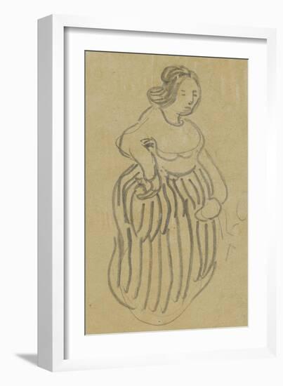 Femme vêtue d'une robe rayée-Vincent van Gogh-Framed Giclee Print