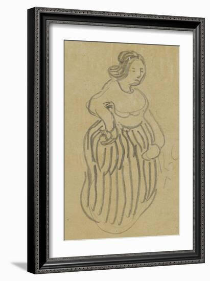 Femme vêtue d'une robe rayée-Vincent van Gogh-Framed Giclee Print