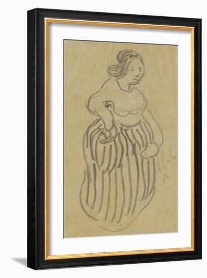 Femme vêtue d'une robe rayée-Vincent van Gogh-Framed Giclee Print