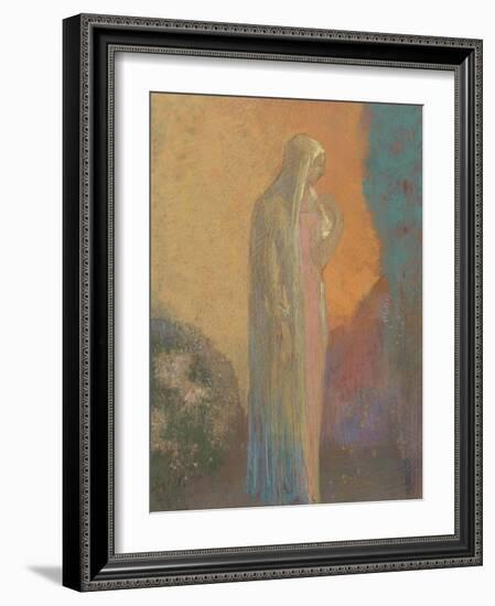 Femme voilée debout-Odilon Redon-Framed Giclee Print