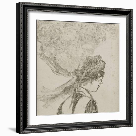 Femme vue en buste, de profil à droite : "La bonne"-Edgar Degas-Framed Giclee Print