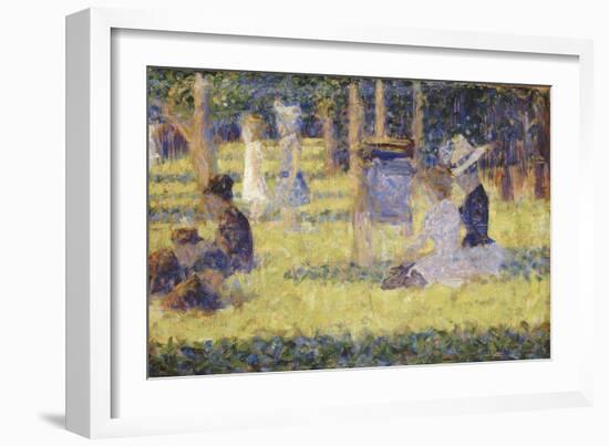 femmes assises et voiture d'enfant-Georges Seurat-Framed Giclee Print