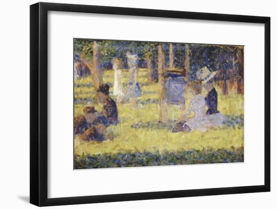 femmes assises et voiture d'enfant-Georges Seurat-Framed Giclee Print