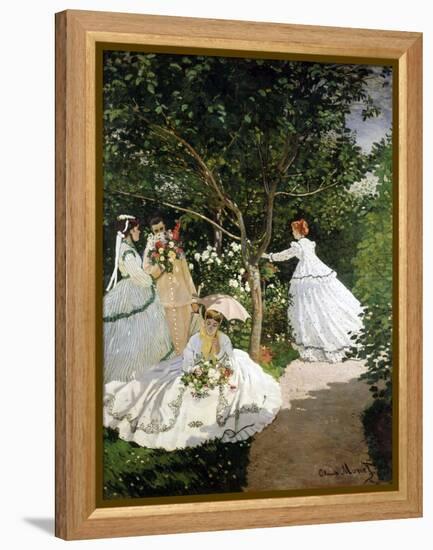 Femmes au jardin (Women in the Garden), 1866-67-Claude Monet-Framed Premier Image Canvas