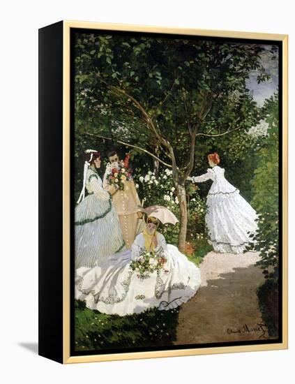 Femmes au jardin (Women in the Garden), 1866-67-Claude Monet-Framed Premier Image Canvas