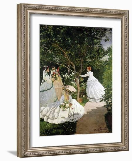 Femmes au jardin (Women in the Garden), 1866-67-Claude Monet-Framed Giclee Print