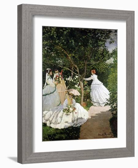 Femmes au jardin (Women in the Garden), 1866-67-Claude Monet-Framed Giclee Print