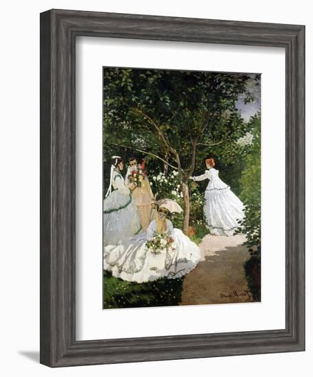 Femmes au jardin (Women in the Garden), 1866-67-Claude Monet-Framed Giclee Print