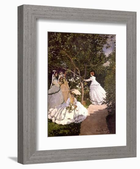 Femmes au jardin-Claude Monet-Framed Giclee Print