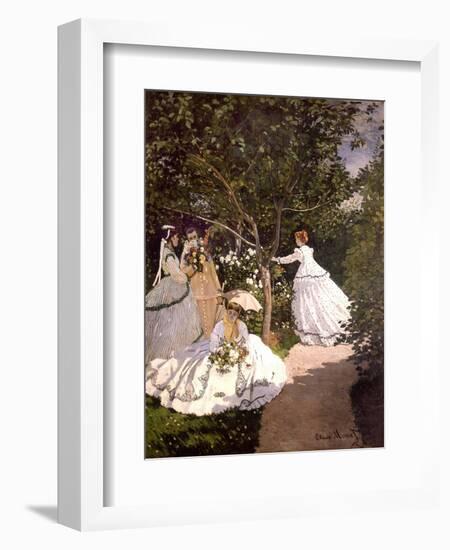 Femmes au jardin-Claude Monet-Framed Giclee Print