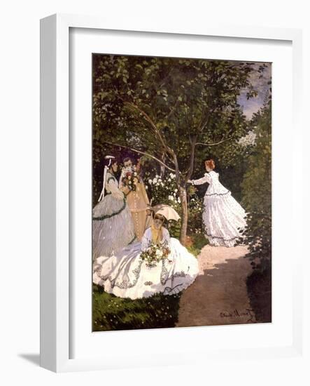 Femmes au jardin-Claude Monet-Framed Giclee Print