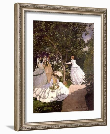 Femmes au jardin-Claude Monet-Framed Giclee Print