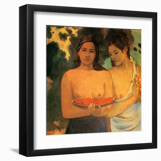 Femmes aux Mangues-Paul Gauguin-Framed Art Print