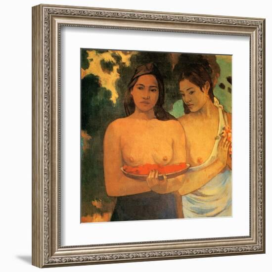 Femmes aux Mangues-Paul Gauguin-Framed Art Print