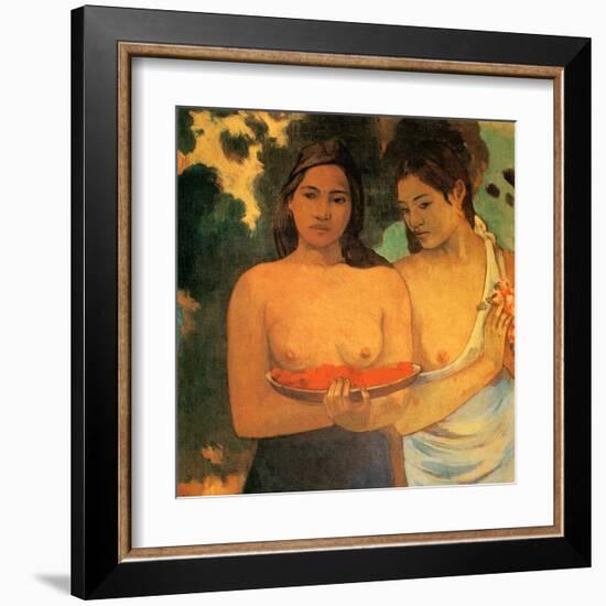 Femmes aux Mangues-Paul Gauguin-Framed Art Print