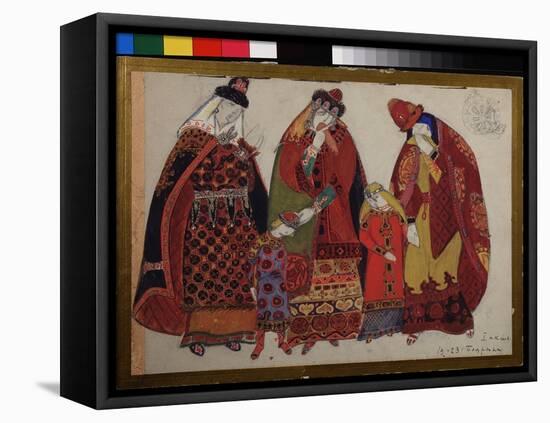 Femmes Et Enfants. Projets De Costumes Pour L'opera Prince Igor De Alexandre Borodin (Borodine) (18-Nicholas Roerich-Framed Premier Image Canvas
