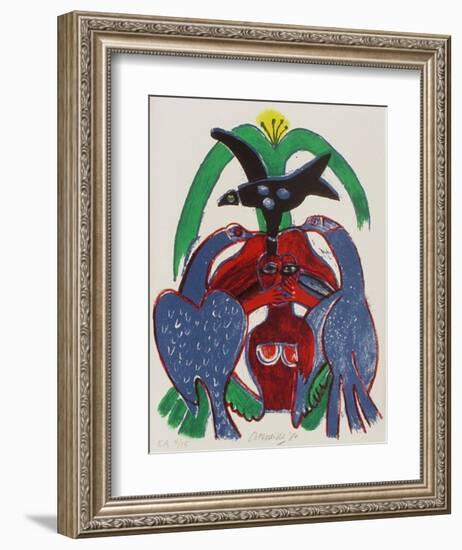 Femmes et oiseaux 5-Guillaume Corneille-Framed Collectable Print