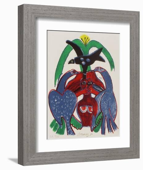 Femmes et oiseaux 5-Guillaume Corneille-Framed Collectable Print