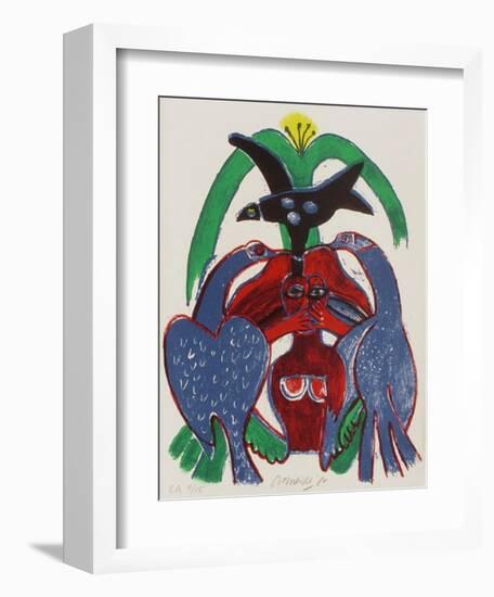 Femmes et oiseaux 5-Guillaume Corneille-Framed Collectable Print