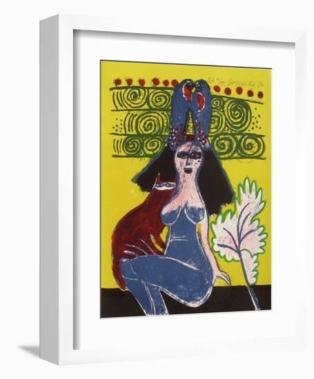 Femmes et oiseaux 7-Guillaume Corneille-Framed Collectable Print
