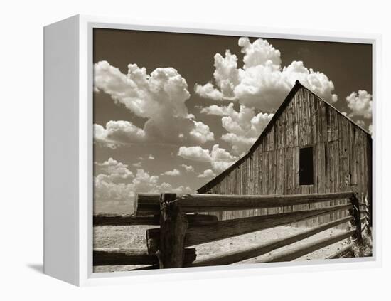 Fence and Barn-Aaron Horowitz-Framed Premier Image Canvas