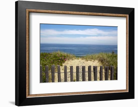 Fence and Sand Dunes on Coast-Paul Souders-Framed Photographic Print