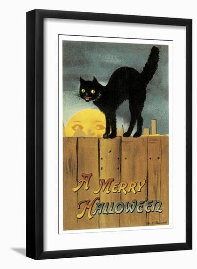 Fence Cat-Vintage Apple Collection-Framed Giclee Print