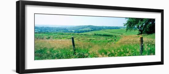 Fence in a field, Loess Hills, Mills County, Iowa, USA-null-Framed Photographic Print