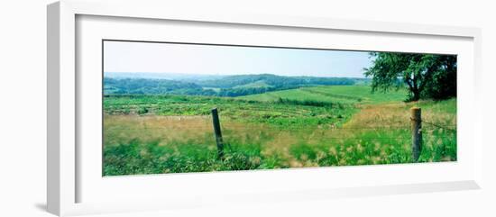 Fence in a field, Loess Hills, Mills County, Iowa, USA-null-Framed Photographic Print