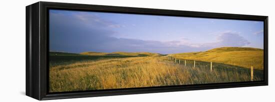 Fence in a Field, Standing Rock Indian Reservation, North Dakota, USA-null-Framed Premier Image Canvas