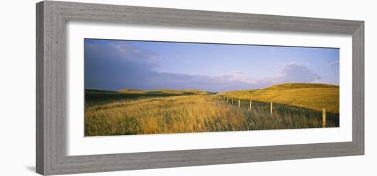 Fence in a Field, Standing Rock Indian Reservation, North Dakota, USA-null-Framed Photographic Print