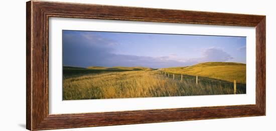 Fence in a Field, Standing Rock Indian Reservation, North Dakota, USA-null-Framed Photographic Print