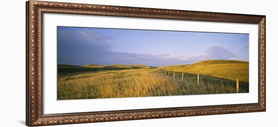 Fence in a Field, Standing Rock Indian Reservation, North Dakota, USA-null-Framed Photographic Print