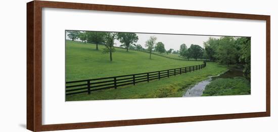 Fence in a Field, Woodford County, Kentucky, USA-null-Framed Photographic Print