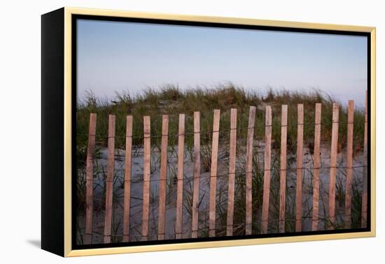 Fence in Sand Dunes, Cape Cod, Massachusetts-Paul Souders-Framed Premier Image Canvas