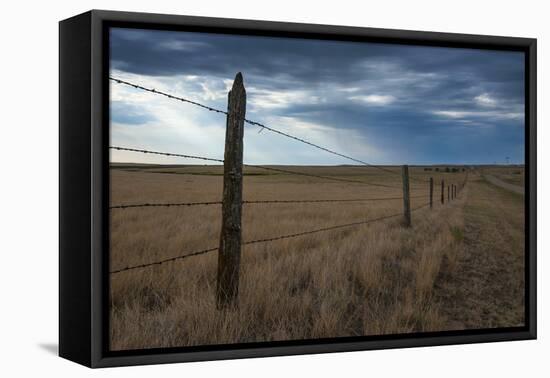 Fence in the Savanah Near the Minuteman Nuclear Missile Site, South Dakota, Usa-Michael Runkel-Framed Premier Image Canvas